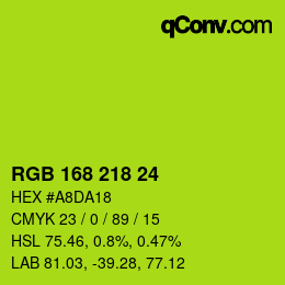 Color code: RGB 168 218 24 | qconv.com
