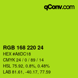 Color code: RGB 168 220 24 | qconv.com