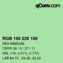 Color code: RGB 168 226 166 | qconv.com