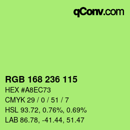 Farbcode: RGB 168 236 115 | qconv.com
