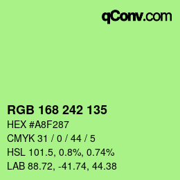 Farbcode: RGB 168 242 135 | qconv.com