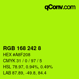 Color code: RGB 168 242 8 | qconv.com