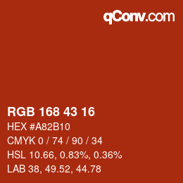 Farbcode: RGB 168 43 16 | qconv.com