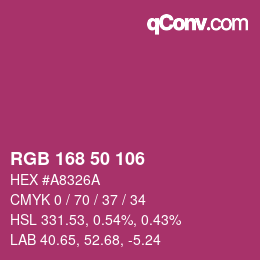 Color code: RGB 168 50 106 | qconv.com