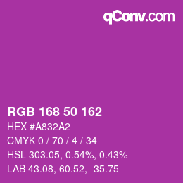 Color code: RGB 168 50 162 | qconv.com