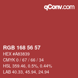 Color code: RGB 168 56 57 | qconv.com