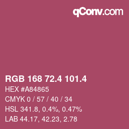 カラーコード: RGB 168 72.4 101.4 | qconv.com