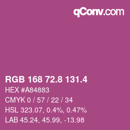 カラーコード: RGB 168 72.8 131.4 | qconv.com