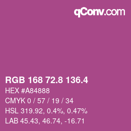 カラーコード: RGB 168 72.8 136.4 | qconv.com