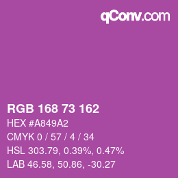 Color code: RGB 168 73 162 | qconv.com