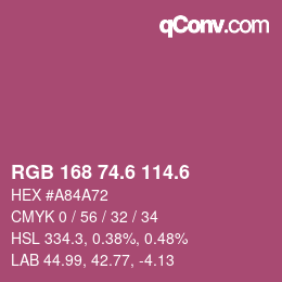 カラーコード: RGB 168 74.6 114.6 | qconv.com