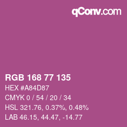 Color code: RGB 168 77 135 | qconv.com