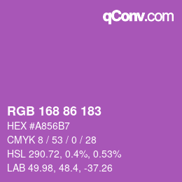 Código de color: RGB 168 86 183 | qconv.com