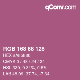 Farbcode: RGB 168 88 128 | qconv.com