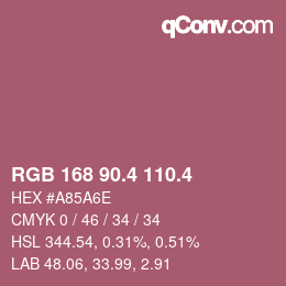 カラーコード: RGB 168 90.4 110.4 | qconv.com