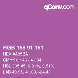 Color code: RGB 168 91 161 | qconv.com