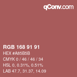 Color code: RGB 168 91 91 | qconv.com