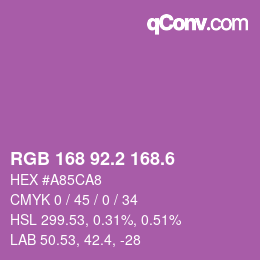 カラーコード: RGB 168 92.2 168.6 | qconv.com