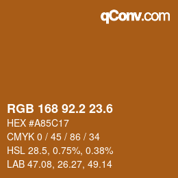 カラーコード: RGB 168 92.2 23.6 | qconv.com