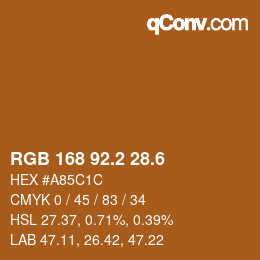 カラーコード: RGB 168 92.2 28.6 | qconv.com