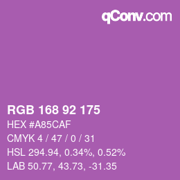 カラーコード: RGB 168 92 175 | qconv.com