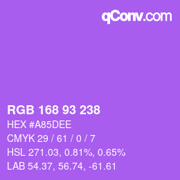 Color code: RGB 168 93 238 | qconv.com