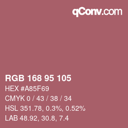 颜色代码: RGB 168 95 105 | qconv.com