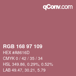 Code couleur: RGB 168 97 109 | qconv.com