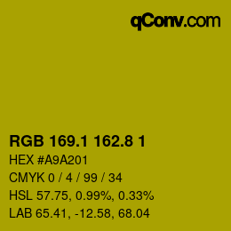 カラーコード: RGB 169.1 162.8 1 | qconv.com