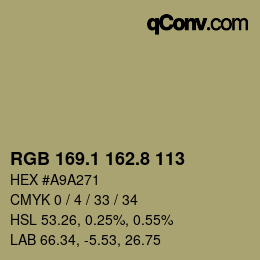 Color code: RGB 169.1 162.8 113 | qconv.com