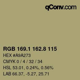 Color code: RGB 169.1 162.8 115 | qconv.com