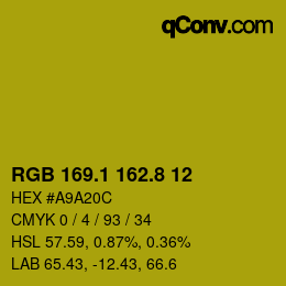 カラーコード: RGB 169.1 162.8 12 | qconv.com