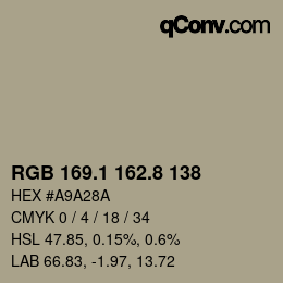 Color code: RGB 169.1 162.8 138 | qconv.com