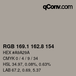 Farbcode: RGB 169.1 162.8 154 | qconv.com