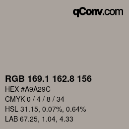Farbcode: RGB 169.1 162.8 156 | qconv.com