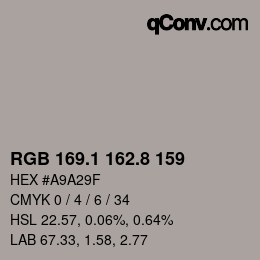 Color code: RGB 169.1 162.8 159 | qconv.com