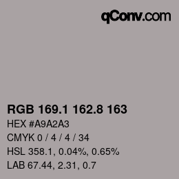 Farbcode: RGB 169.1 162.8 163 | qconv.com