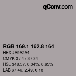 Color code: RGB 169.1 162.8 164 | qconv.com