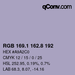 Color code: RGB 169.1 162.8 192 | qconv.com