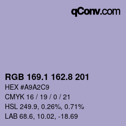 Color code: RGB 169.1 162.8 201 | qconv.com