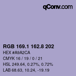 Color code: RGB 169.1 162.8 202 | qconv.com
