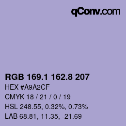Color code: RGB 169.1 162.8 207 | qconv.com