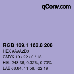 Color code: RGB 169.1 162.8 208 | qconv.com
