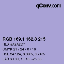 Color code: RGB 169.1 162.8 215 | qconv.com