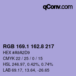 Color code: RGB 169.1 162.8 217 | qconv.com