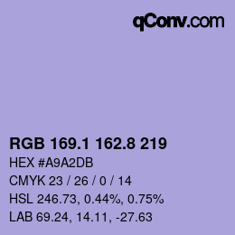 Color code: RGB 169.1 162.8 219 | qconv.com