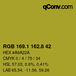 カラーコード: RGB 169.1 162.8 42 | qconv.com