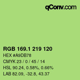 カラーコード: RGB 169.1 219 120 | qconv.com
