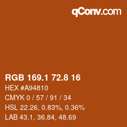 Color code: RGB 169.1 72.8 16 | qconv.com