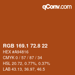 Color code: RGB 169.1 72.8 22 | qconv.com